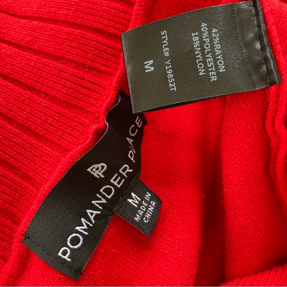 Pomander Place Tuckernuck Women's Red Vivianne Dress Turtleneck Mini MSRP $128 - Picture 16 of 16